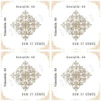 DecoGold Saray Tavan Motif (40*40) DGM-27-Gümüş(4 Adet)