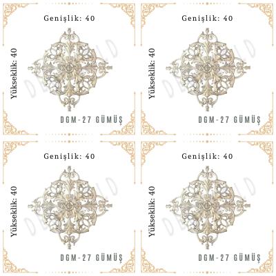 DecoGold Saray Tavan Motif (40*40) DGM-27-Gümüş(4 Adet)